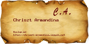 Chriszt Armandina névjegykártya